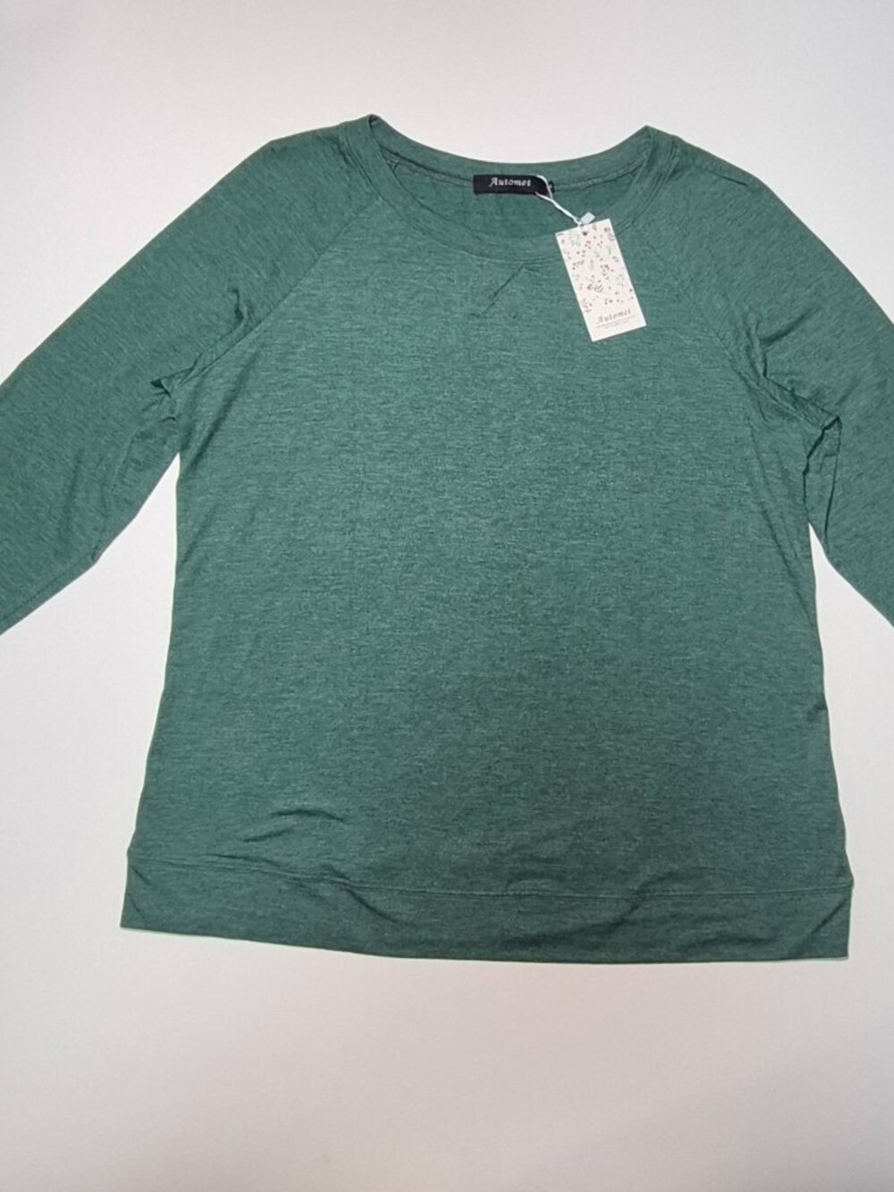 NWT Automet Womens Long Sleeved Blouse Top Green Size L Casual Pullover
